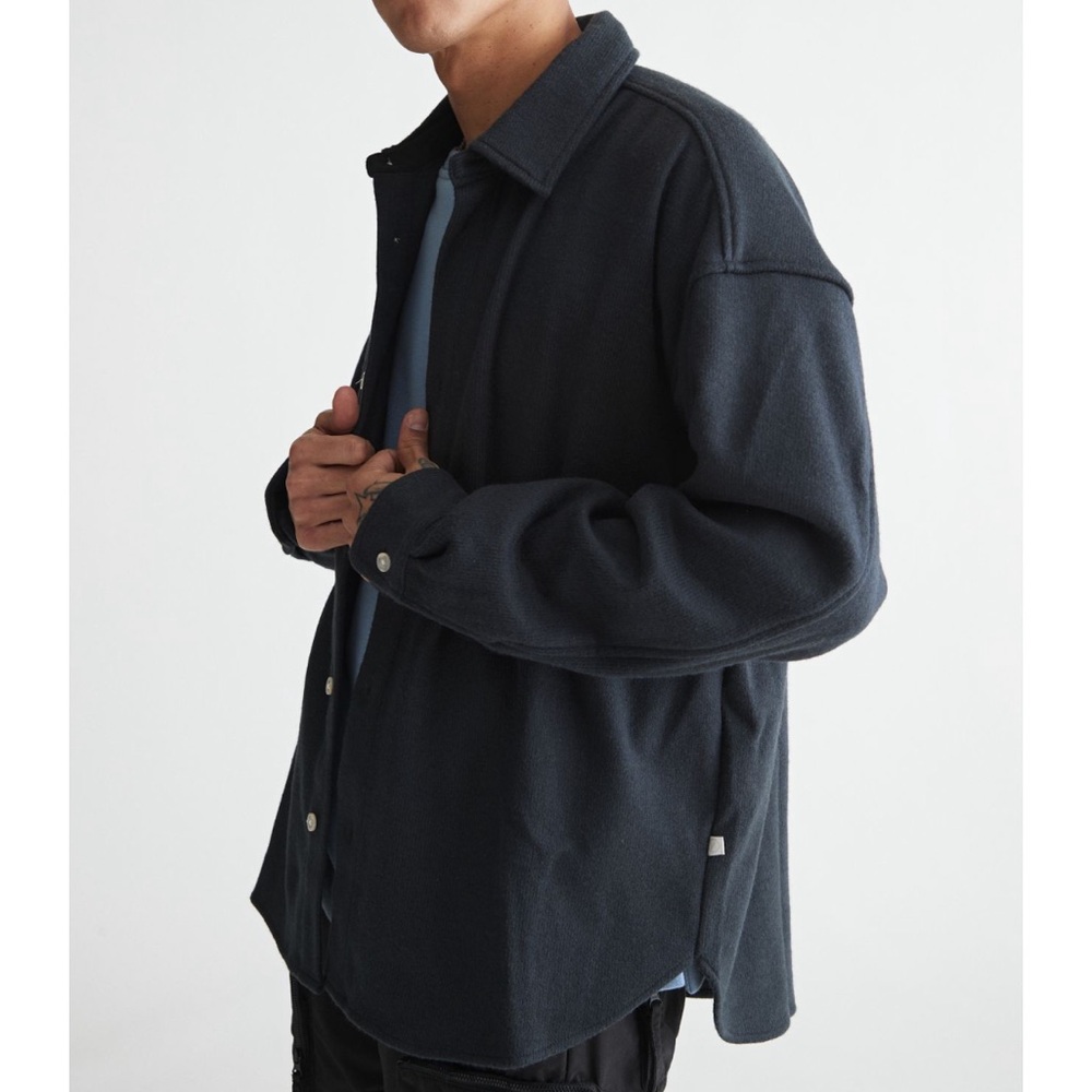 Urban Outfitters Standard Cloth Faux Wool Overshirt Mens Sz S black oversized